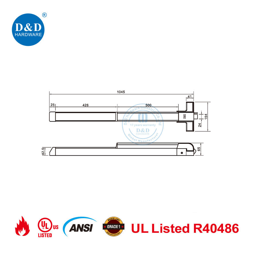 Emergency Exit Door Panic Bar