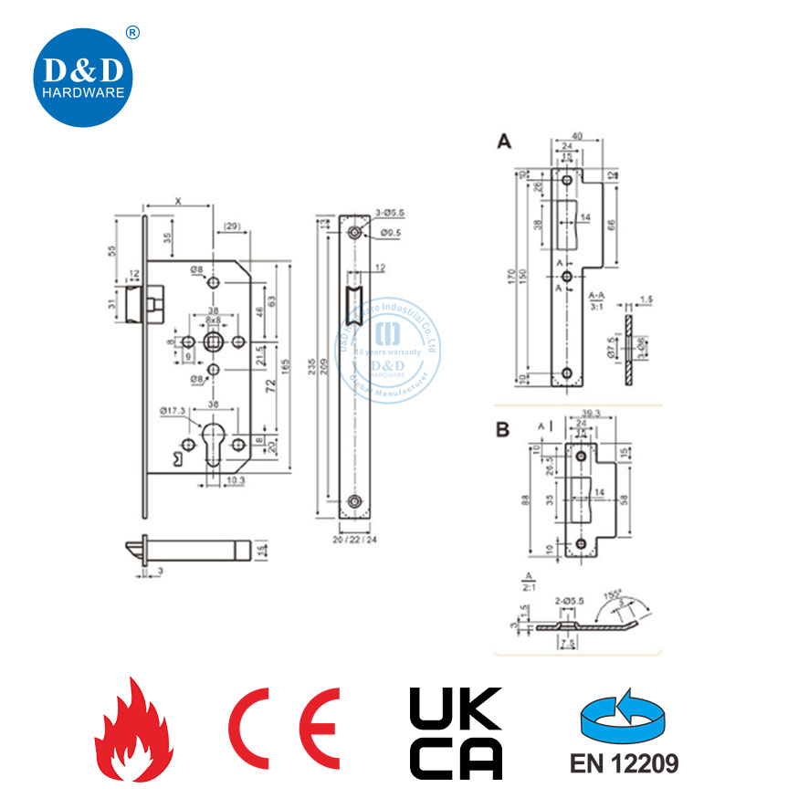 Mortise Front Door Lock