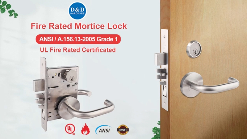 What are the functions of the UL Listed fire rated door lock?